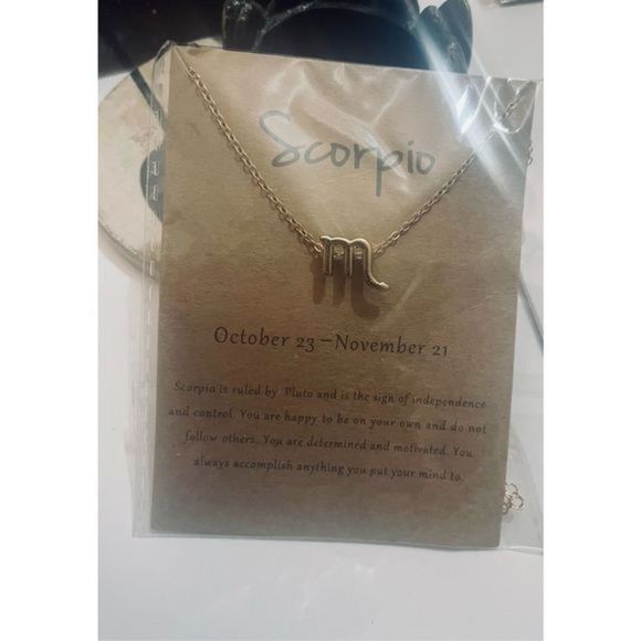 SCORPIO GOLD ZODIAC STAR SIGN HOROSCOPE NECKLACE - Picture 7 of 11